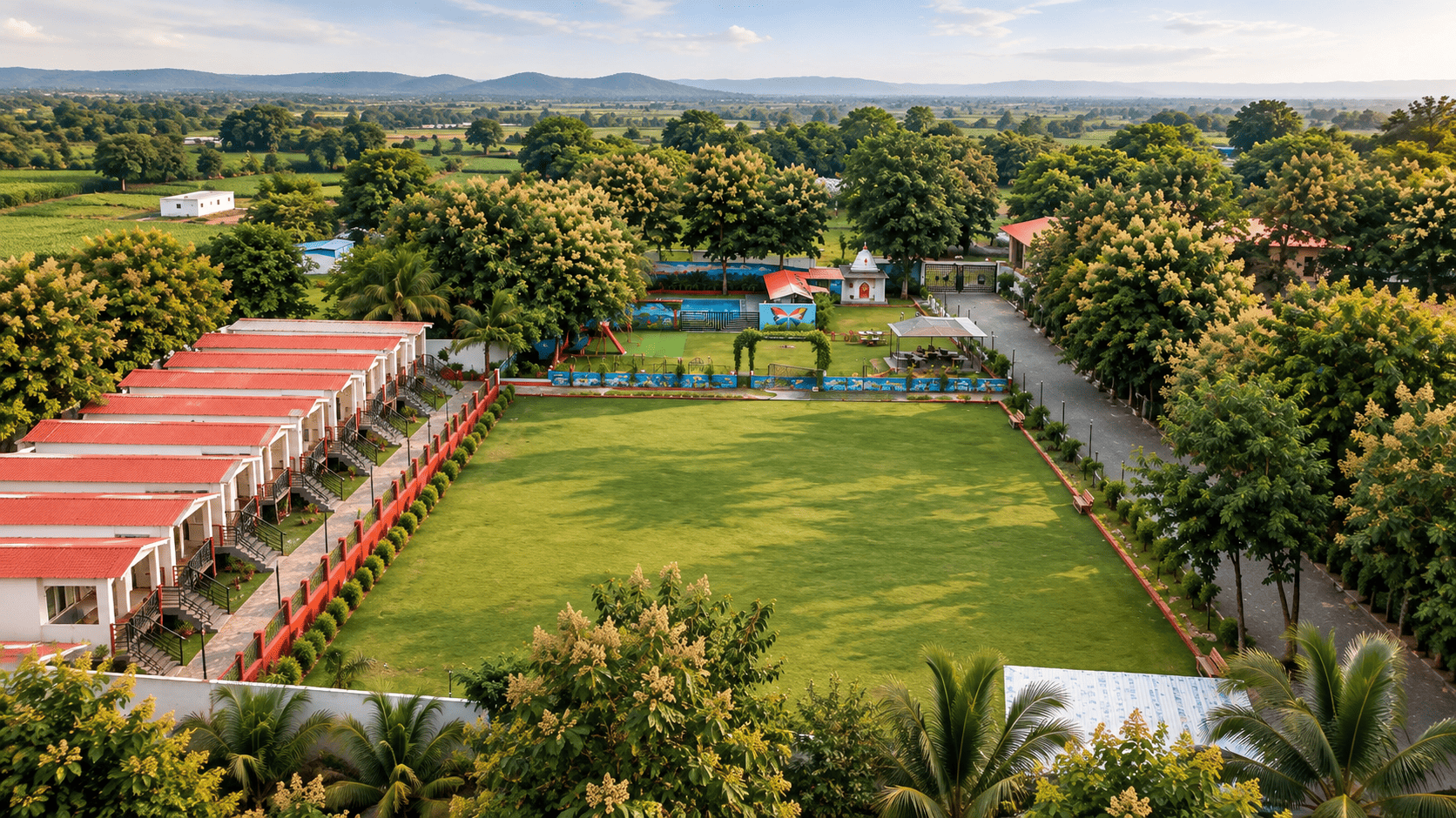 Aerial view of Shagun Farms The Village Resort near Jagdalpur